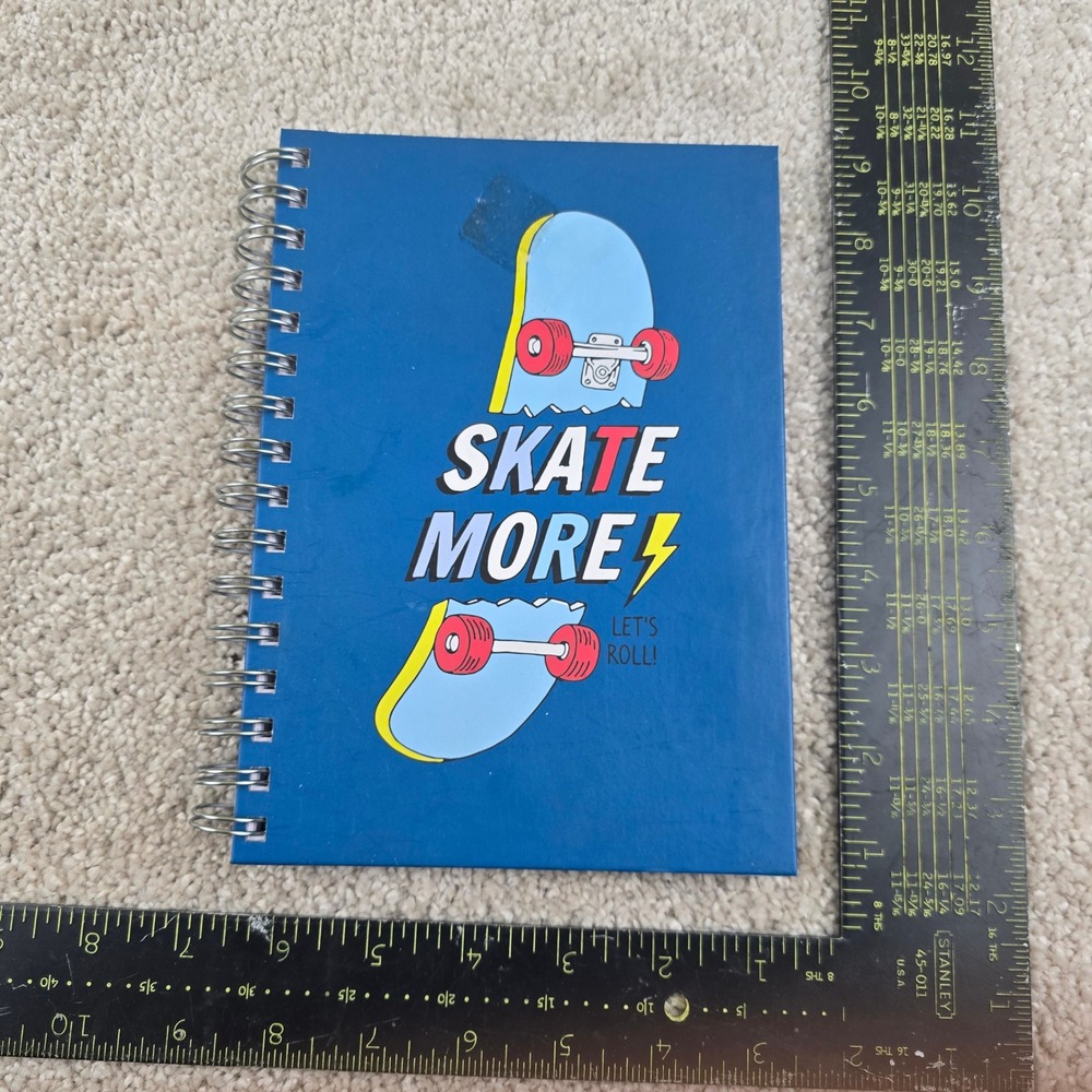 Top Flight Notebook Skate More Skateboard Graphic A5 Spiral Wide Ruled 120ct